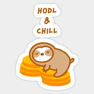 HODL and Chill Cryptocurrency Sloth Sticker